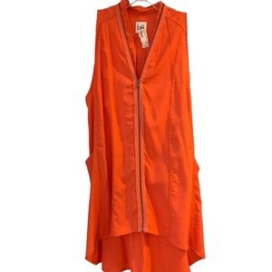 NWT Luii Red Orange Zippered Dress M